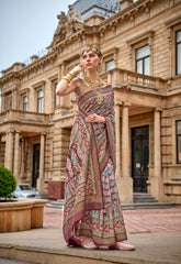 Brown Contrasting Modern Traditional Indian Designer Silk Saree | Celebrity Saree | Bollywood Saree