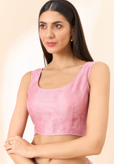 Latest light pink shaded organza saree with detailed embroidery and floral inspired design saree for all occassion