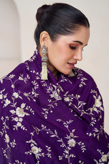 Designer Dark purple Alia Cut Anarkali Dress with Embroidery | bollywood dress | anarkali dress