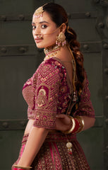 Exclusive Pink Shaded bridal embroidery lehenga | Indian Wedding Wear