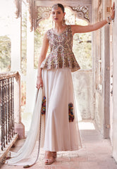 Premium Georgette sharara dress with detailed embroidery