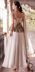 Premium Georgette sharara dress with detailed embroidery