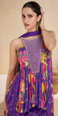 Latest designer dress on pure Fabric with detailed indian inspired floral print designer dress