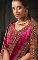 Exclusive Pink Shaded bridal embroidery lehenga | Indian Wedding Wear