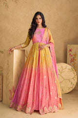 Designer Light Shaded Embroidery Anarkali Dress | bollywood dress | anarkali dress