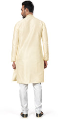 Cream Traditional Designer Silk Kurta with Mirror Work for all occasion | kurta pajama