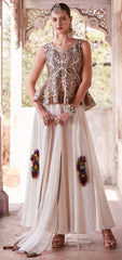 Premium Georgette sharara dress with detailed embroidery