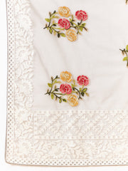 Latest light Gray shaded organza saree with detailed embroidery and floral inspired design saree for all occasion