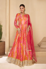 Designer pink Shded Alia Cut Anarkali Dress with Embroidery | bollywood dress | anarkali dress