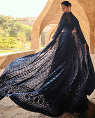 Designer Dark shaded with detailed embroidery Shrug Style indo western Lehenga for all occassion