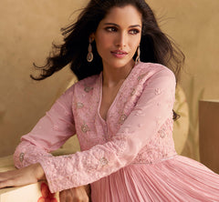 Designer Pink Shaded Embroidery Anarkali Dress | bollywood dress | anarkali dress