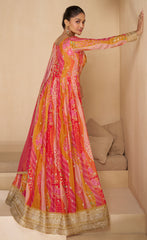 Designer pink Shded Alia Cut Anarkali Dress with Embroidery | bollywood dress | anarkali dress