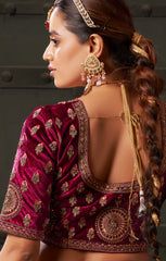 Exclusive Rani Shaded bridal embroidery lehenga | Indian Wedding Wear