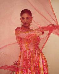 Designer pink Shded Alia Cut Anarkali Dress with Embroidery | bollywood dress | anarkali dress