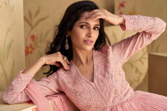 Designer Pink Shaded Embroidery Anarkali Dress | bollywood dress | anarkali dress