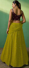 Designer Light Green  detailed Indian tradition design on georgette lehenga with sequence and embroidery | bollywood lehenga