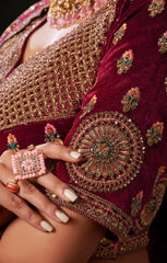 Exclusive Rani Shaded bridal embroidery lehenga | Indian Wedding Wear