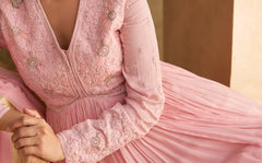 Designer Pink Shaded Embroidery Anarkali Dress | bollywood dress | anarkali dress