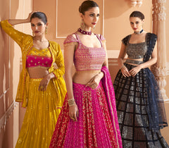 Bollywood Royal Blue embroidered lehenga with Shimmer Silver Embroidery | Bollywood Lehenga | Brides maid Lehenga.