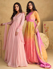 Designer Light Shaded Embroidery Anarkali Dress | bollywood dress | anarkali dress