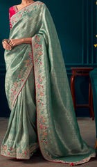 Premium Pure silk contrasting designer saree | silk saree