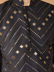 Cement Grey Heavy Sequence Work Designer Kurta