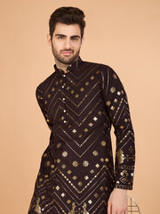 Brown Heavy Sequence Work Designer Kurta
