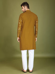 Dark Mustard Heavy Sequence Work Designer Kurta