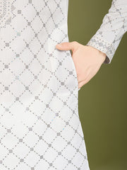 White Heavy Sequence Work Designer Kurta