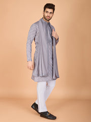 Grey Heavy Sequence Work Designer Kurta