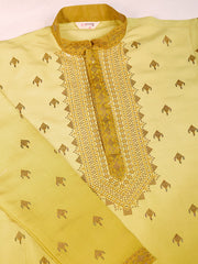 Shaded Yellow Kurta with Thread Sequence Embroidered Work
