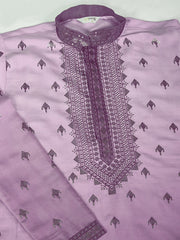 Shaded Purple Kurta with Thread Sequence Embroidered Work