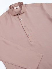 Pastel Brown kurta set with Sequence Self Weaving Jacquard Design Koti Work