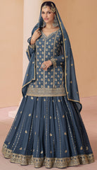 Pure Georgette designer outfit  with detailed embroidery