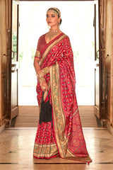 Exclusive Banarasi printed silk saree with elegant gold printed work