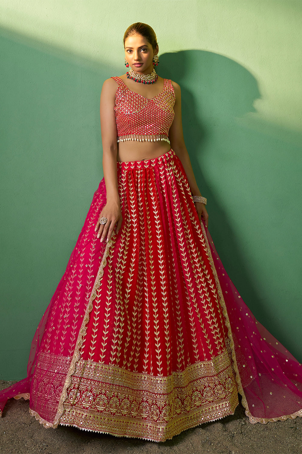 Designer pink detailed Indian tradition design on georgette lehenga with sequence and embroidery | bollywood lehenga