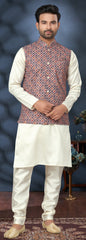 Latest lukhnawi kurta on cotton with detailed digital print and sequance work