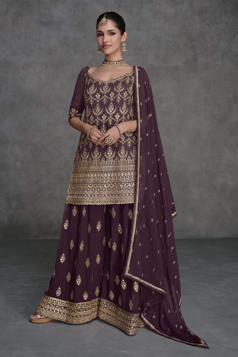 Pure Georgette dress with detailed embroidery for all occasion