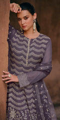 Unique Designer Pure Chinon Dress with detailed embroidery Sharara