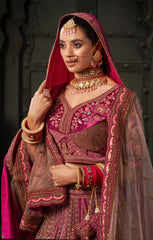 Exclusive Pink Shaded bridal embroidery lehenga | Indian Wedding Wear