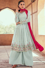 Exclusive salwar suit Detailed embroidery light shaded contrasting suit