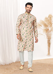 latest Contrast Digital print kurta on cotton with  detailed pintex, thread, sequence work for wedding