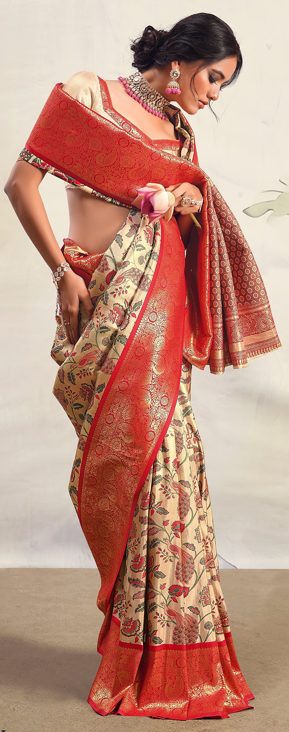 South Indian Pure Dharmavaram Silk Saree Designer Saree