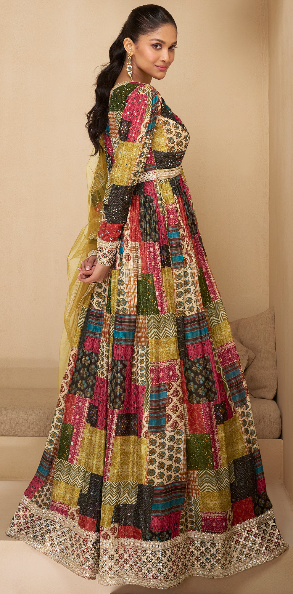 Designer Multi Shded Alia Cut Anarkali Dress with Embroidery | bollywood dress | anarkali dress