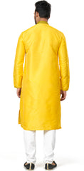 Yellow Traditional Designer Silk Kurta with Mirror Work for all occasion | kurta pajama