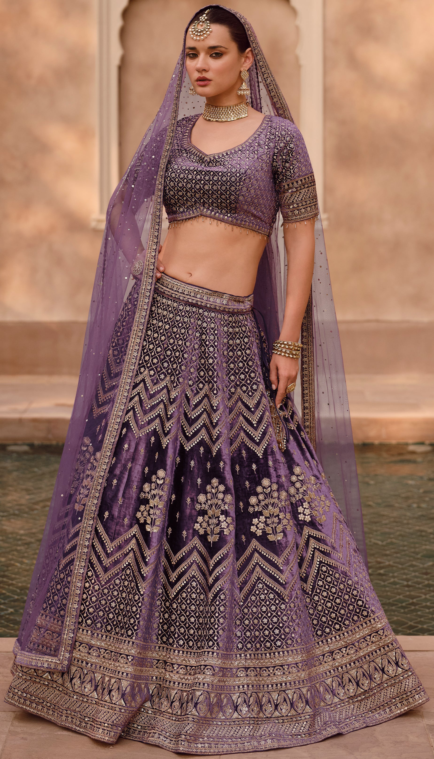 Designer pure viscose with hand work, detailed embroidery lehenga