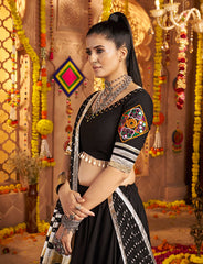 Black Lehenga with elegance of tassels and khatli work