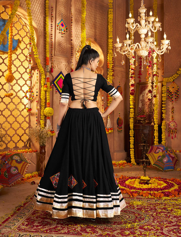 Black Lehenga with elegance of tassels and khatli work