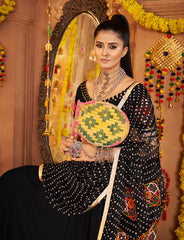 Black Lehenga with elegance of tassels and khatli work