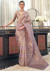 Pure Organza contarsting designer handloom weavig saree ligh shaded with abstract form